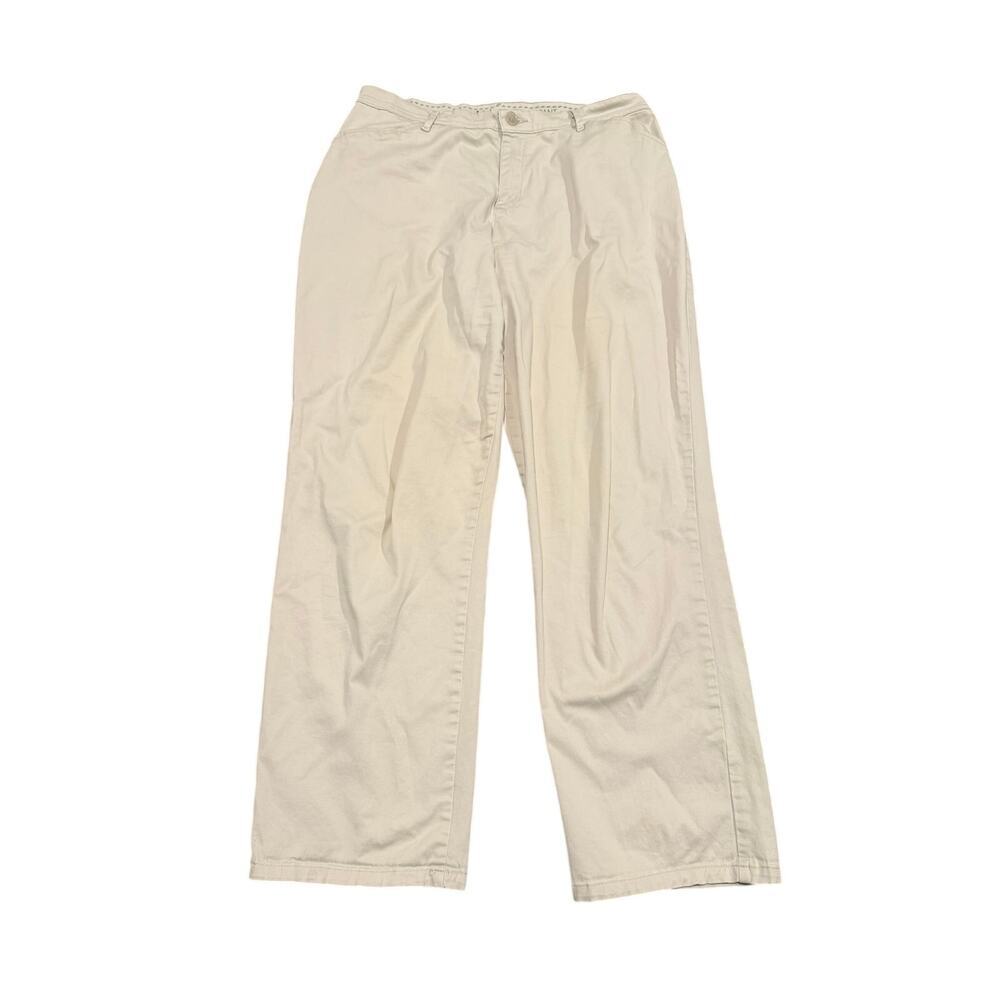 Lee Women's Parchment All Day Relaxed Fit Straight Leg Khaki Pants Size 10